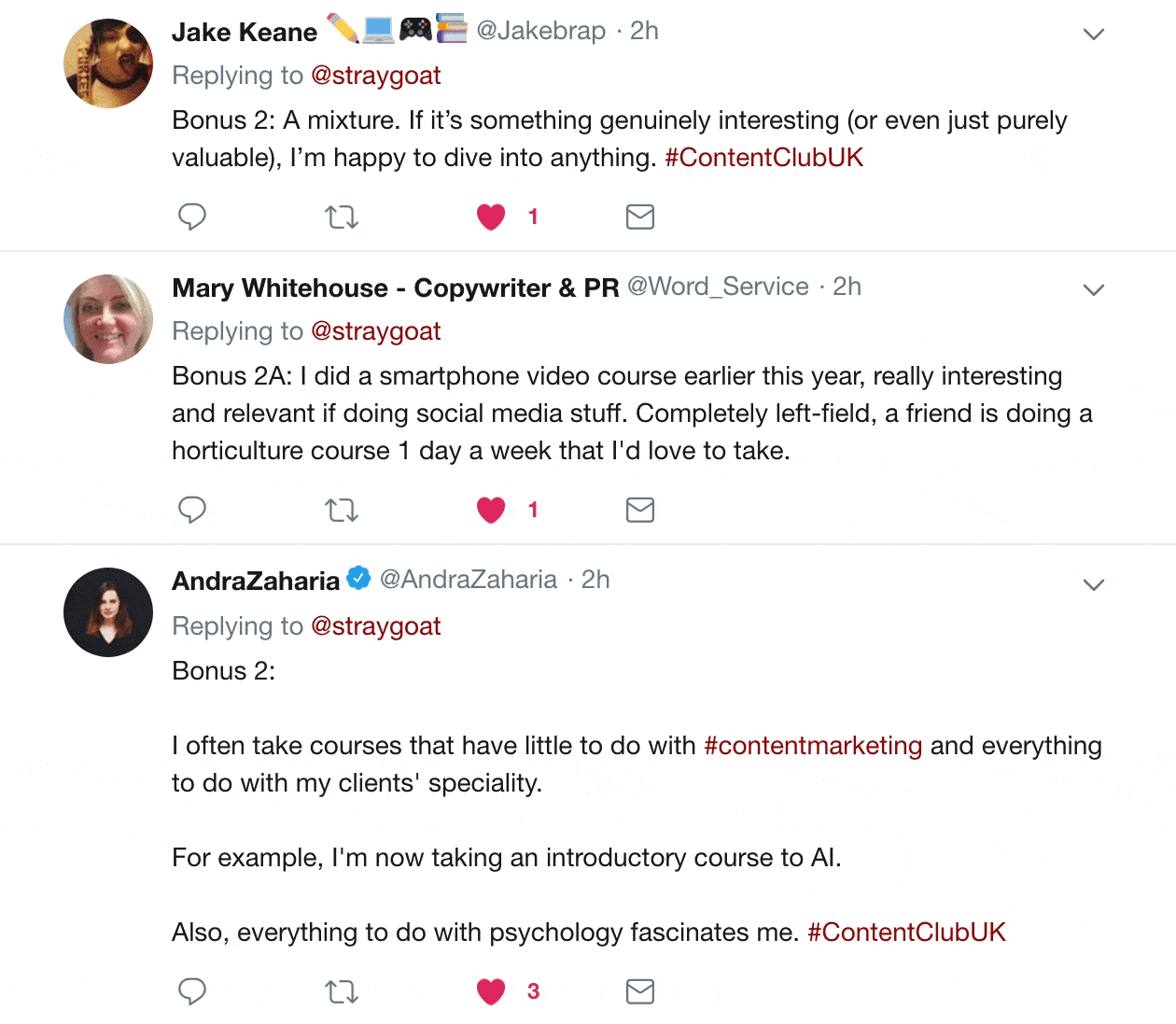 A mix of twitter comments. All are talking about taking on work and projects that they know nothing about.